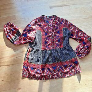 Anthropologie Konrad + Joseph Zydeco peasant blouse‎ tribal bold colorful Medium